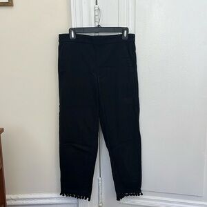 J Crew high waisted pants with pom poms on bottom